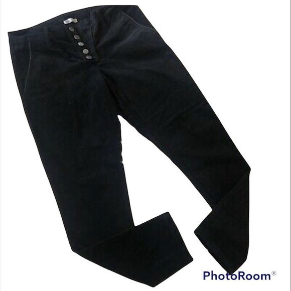 Dex Black Velvet Pants with 5 Closure Buttons NWT - Picture 3 of 7